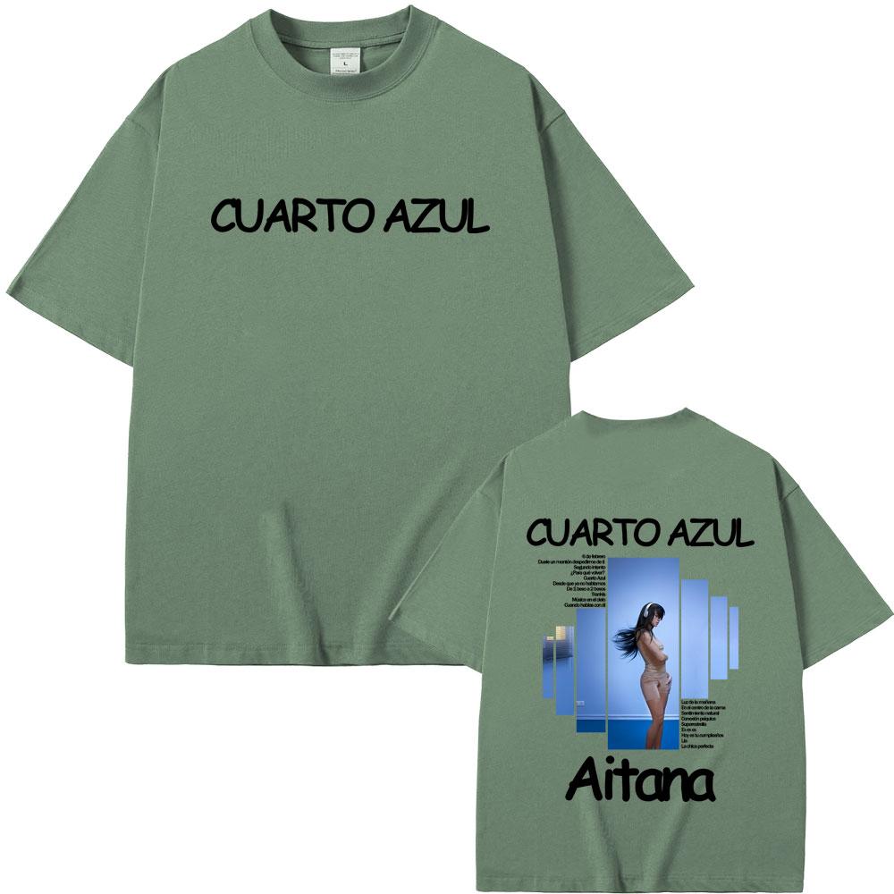 

Singer Aitana Cuarto Azul Album Graphic T Shirt Men Women Fashion Aesthetic Short Sleeve Tshirt Cotton Casual Oversized Tshirt 4XL