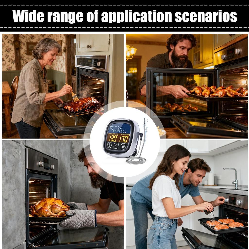 Digital Temperature Meter For Cooking Digital Measuring Tool Waterproof Kitchen Temperature Gauge For Meat Cooking Food Grill