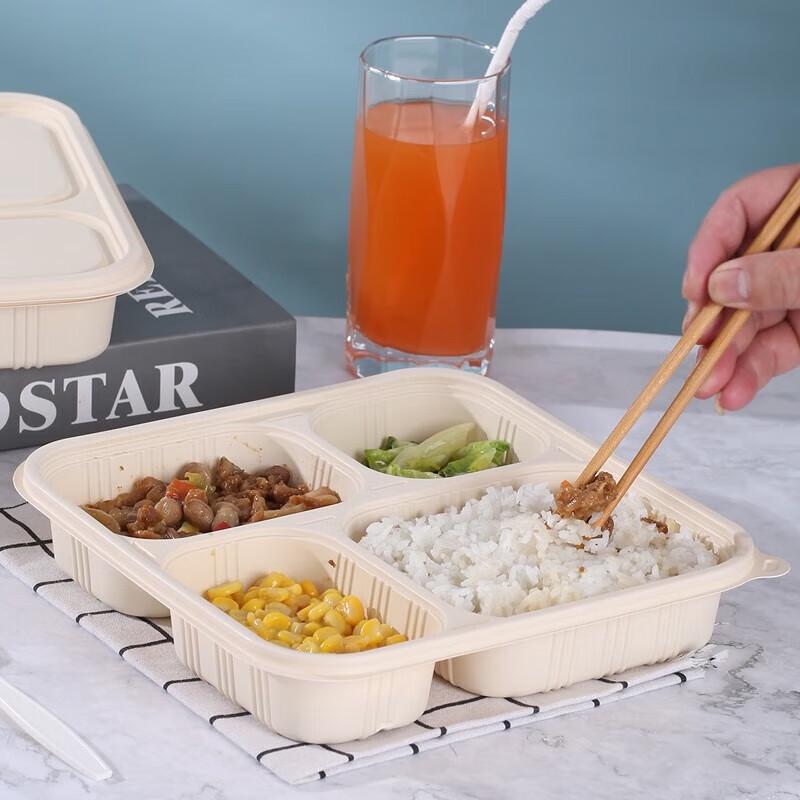 Biologisch abbaubare 4-Fächer-Takeout-Behälter aus Maisstärke