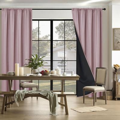 Sunshade Blackout Curtain with Rod Pocket Curtains for Bedroom Window Curtain  Bathroom