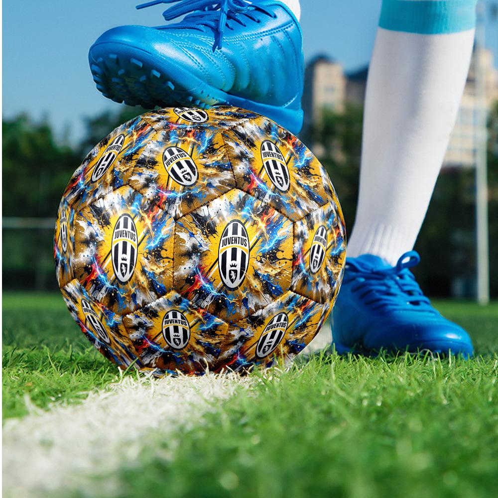 Juventus FC Theme soccer ball Size 5 Soccer Ball Soft Touch Professional Training Football for Outdoor Sports