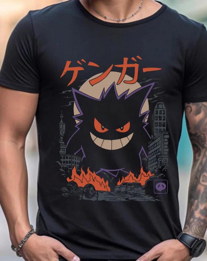 Gengar Anime T- Shirt: Retro Japan Phantom PKMN S