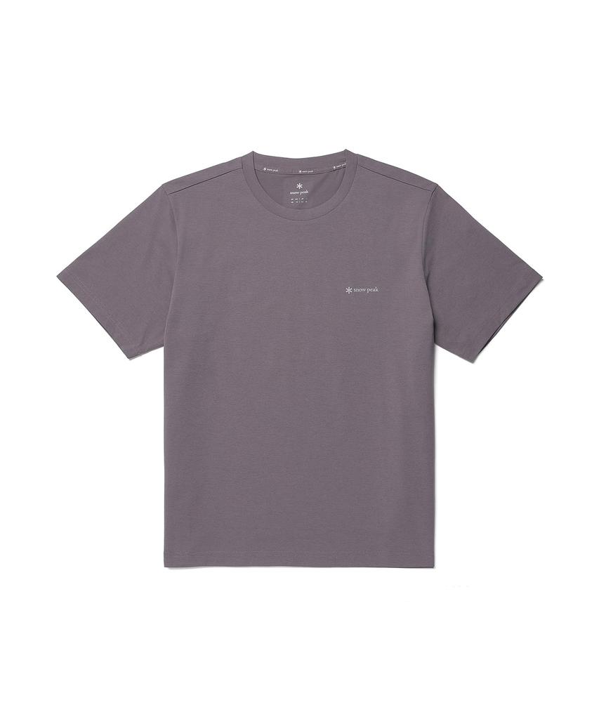 [Snow Peak] Quick-Dry Lettering S/S T-Shirt GS-S26MMTTS18 T-shirt, Short Sleeve, Men's/Women's, Grey/Blue, XL