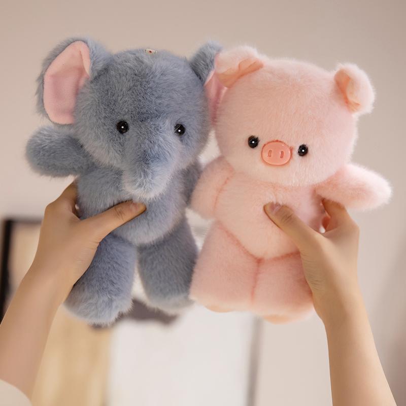 Cute Animal Doll Baby Soothing Plush Toy Stuffed Elephant Rabbit Penguin Pig Raccoon Panda Accompany Pillow Room Decor Gift