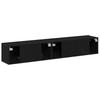 TV Cabinet Set 2 pcs Black Oak Effect Wood Based Panel