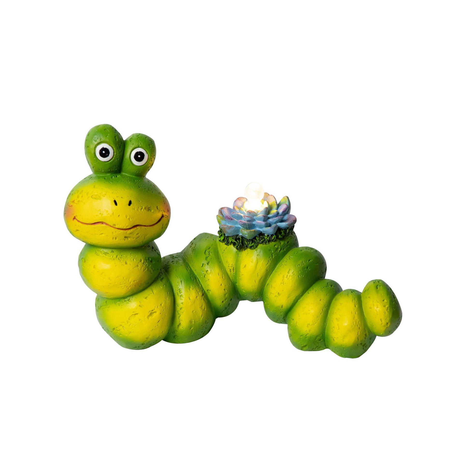 

JYL TS/012,Simulation Animal Statue Light Succulent Caterpillar Resin Craft for Garden Villa Waterproof Decor One Size античная латунь