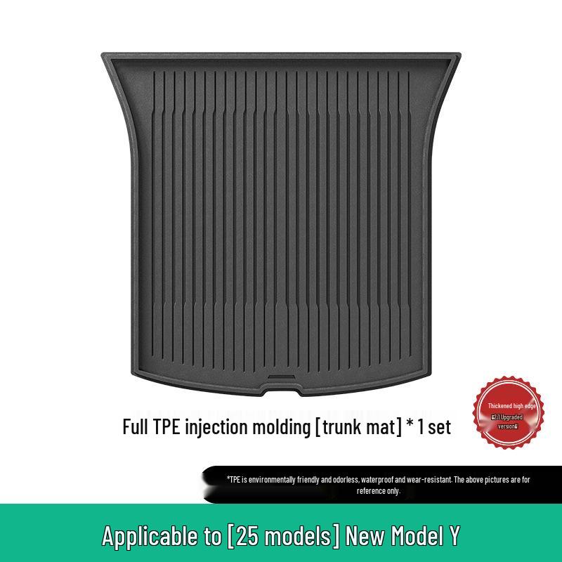 Eco-Friendly TPE Car Floor Mats for 2019-2025 Tesla Model Y, Left/Right Drive.