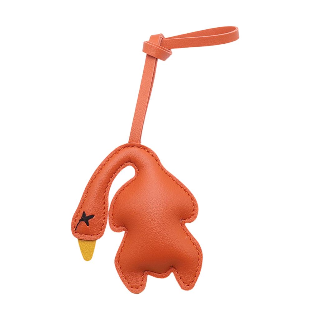 Cute Roast Duck Design Keychain For Keys Bags Car Decoration Soft PU Leather Keyring Fashionable Accessory Gift Idea