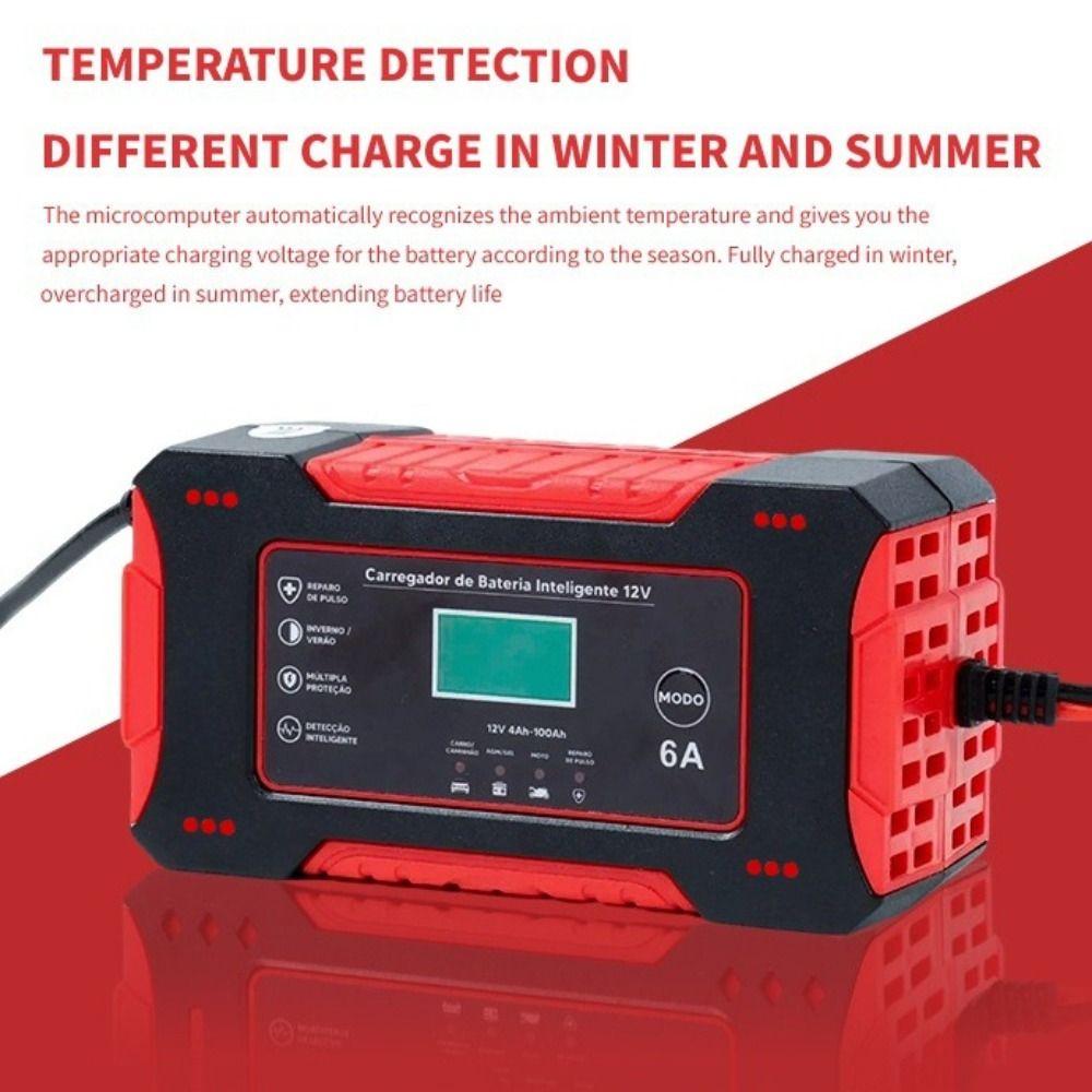 12V 6A Car Battery Charger Intelligent Charging Battery Repair Charger  Home Use