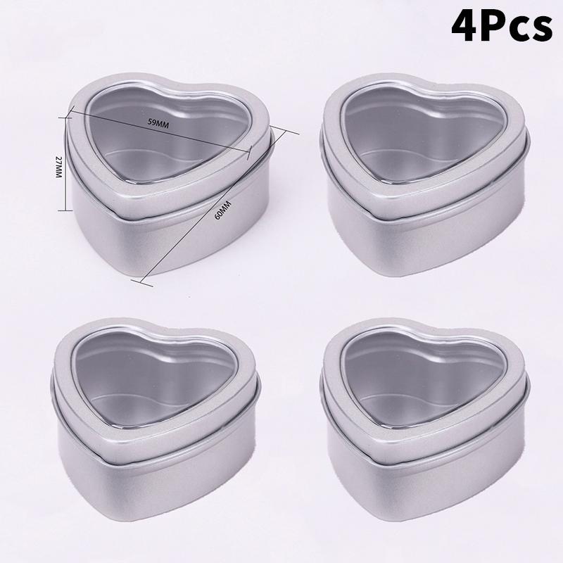 Heart-Shaped Gift Boxes, Tin Heart-Shaped Empty Jars With Lids, Mini Jewelry Boxes/Spice Boxes