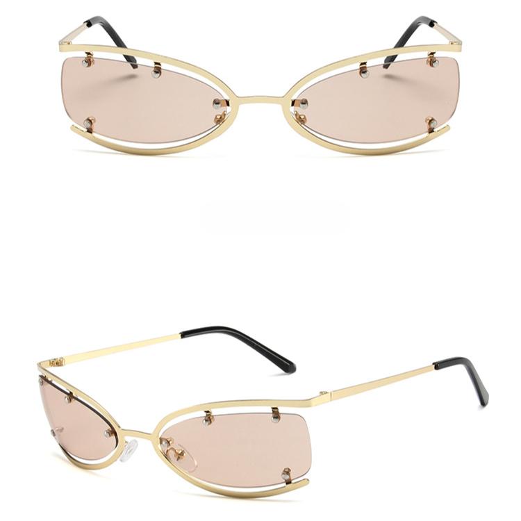 Women's sunglasses, punk style metal personality street photography, fashionable driving beach sunglasses