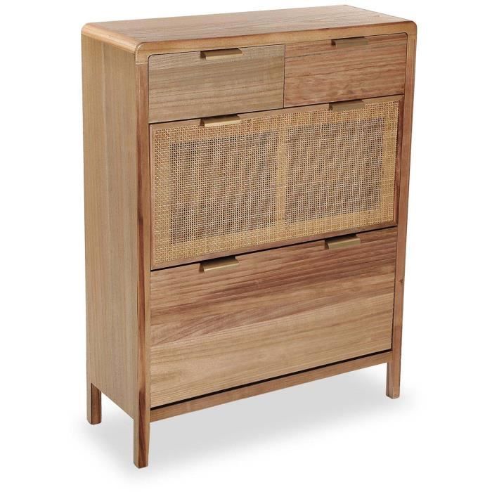 Chiffonnier En Bois - VERSA - Skopje - 2 Tiroirs - 107 X 80 X 30 Cm