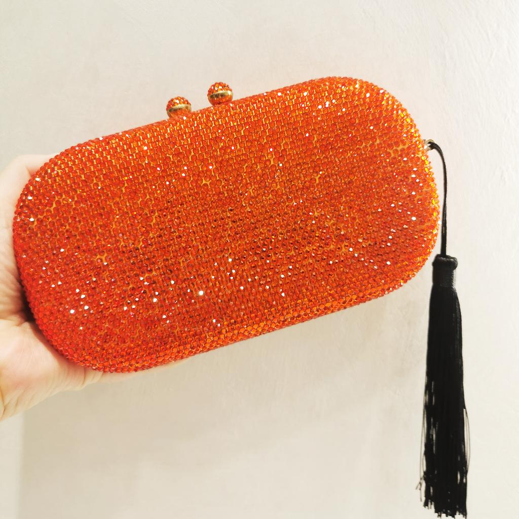 Green Diamond Evening Clutches Dinner Purses And Handbags Black Tassel Party Prom Money Wallets Long Chain Wedding Phone Clutch