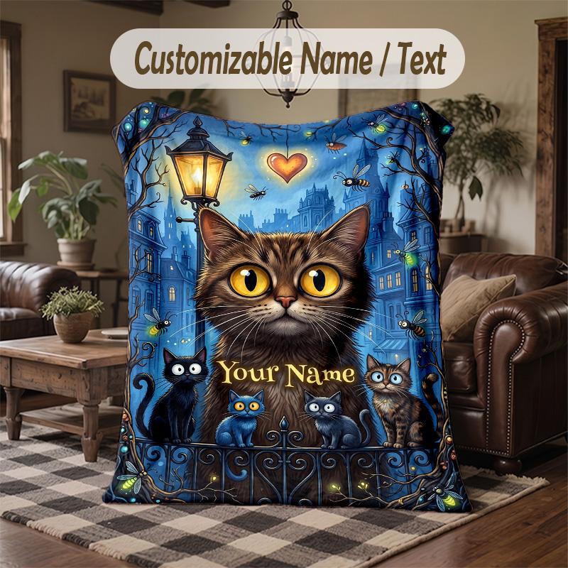 Never Better Skeleton Art Theme Throw Blanket Custom Name Text Personalized Blanket Soft Cozy Blanket for Home Sofa Bed