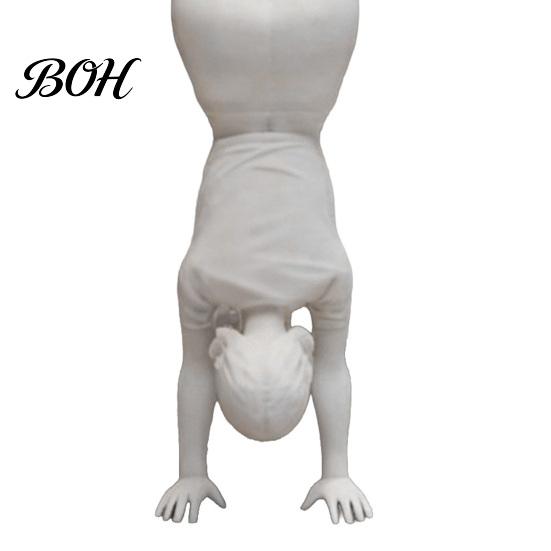 Sporty Girl Statue Inverted Figurine, 3D Printed Athlete Statue, White Sculpture for Home Table Shelf Decor Minimalist Art Piece