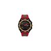 Gerahmte Herren-Quarzuhr Schwarzes Zifferblatt Leder- und Silikonarmband 51mm DZ4618