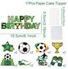 Soccer Cake Topper Boy Girl Soccer Happy Birthday Cupcake Toppers Party Dessert Football Theme Party Baby Shower Baking Supplies
