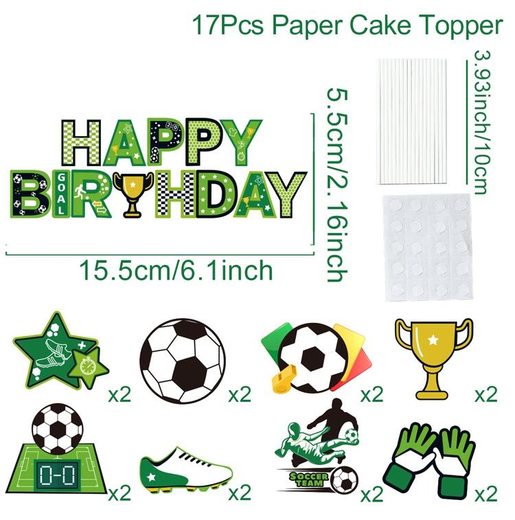 Soccer Cake Topper Boy Girl Soccer Happy Birthday Cupcake Toppers Party Dessert Football Theme Party Baby Shower Baking Supplies