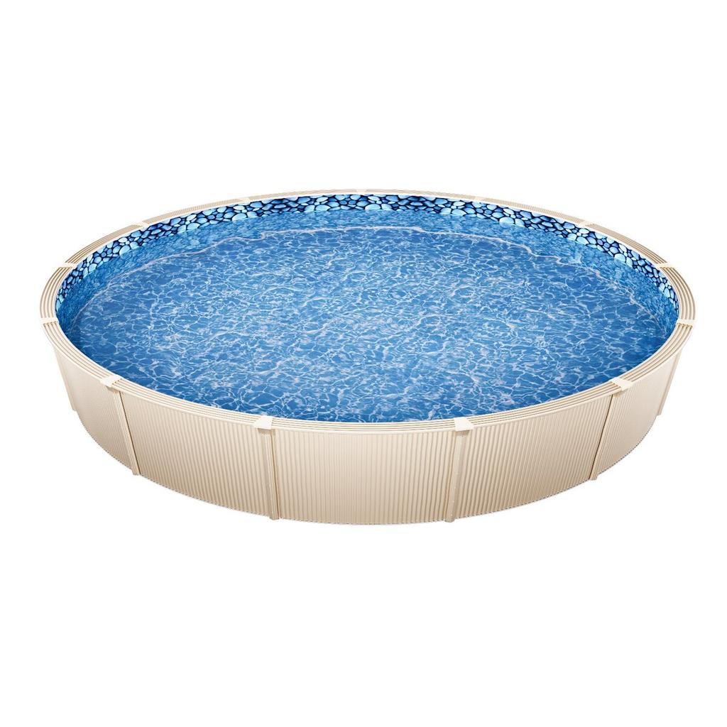 Folie rotundă piscină 24ft Stil Unibead Folie piscină Înălțime perete 52in
