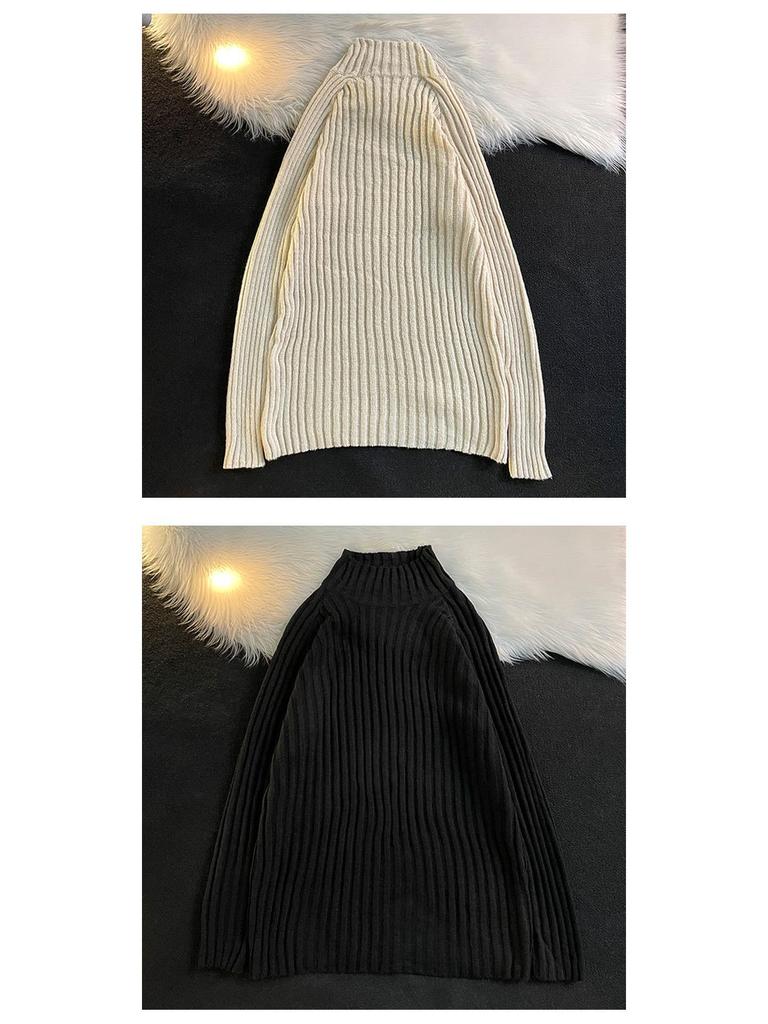 Unisex Hong Kong-Style High Collar Winter Sweater: All-Match Harajuku Inspired Pullover.