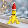 Movable Multi Joint Banana Toys Christmas Hat Banana Shaped Figurine Toy  Computer Ornament
