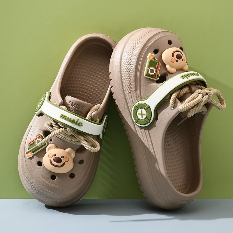 Hole shoes garden shoelaces shoes flower soft sole heightening sandals outdoor non-slip beach slippers