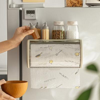 Wall Mount Roll Paper Holder Clear Dustproof Cover Modern Bathroom Kitchen Paper Towel Tissue Dispenser Organizer Storage Box