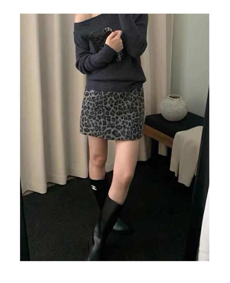 Γυναικεία Bodycon Φούστα σε Γραμμή Α με Καφέ Λεοπάρ Σχέδιο - Άνοιξη/Φθινόπωρο 2025, Ψηλόμεση Κοντή Φούστα που Αδυνατίζει για Μικρόσωμες, Στυλ 'Hot Girl'