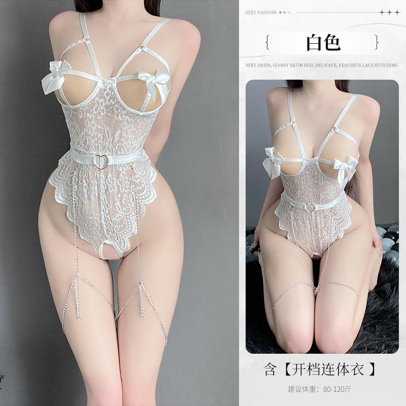 Sexy Lingerie Sexy Lace Temptation Onesie Women's Hot Perspective Pajamas Free Temptation Uniform Suit