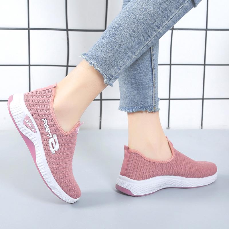 New spring women's sports shoes, fashionable, breathable, lightweight, non-slip, wear-resistant, casual sports shoes flat shoes