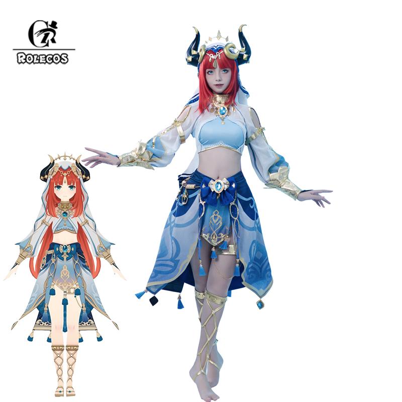 Genshin Impact Nilou Cosplay Costume Sexy Women Costume Nilou Halloween Party Outfit High Quality Dress Full Set