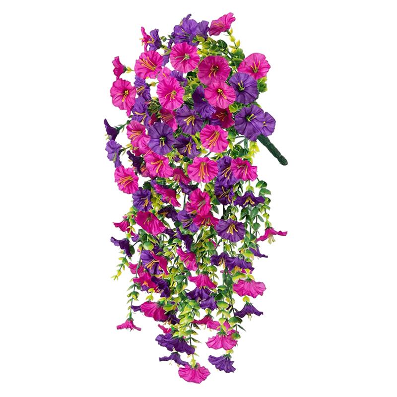 

Artificial Morning Glory Wall Hanging Simulation Flowers Rattan Home Decoration Outdoor Wedding Party Garden Yard Decor as the picture