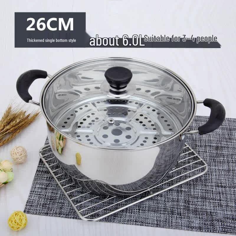 Qiwei Household Stainless Steel Steamer & Soup Pot