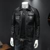 Padded Thick Male Casual Cardigan Autumn Winter Men Lapel Faux Leather Jacket Outerwear Fashion Streetwear Solid Motorcycle Coats