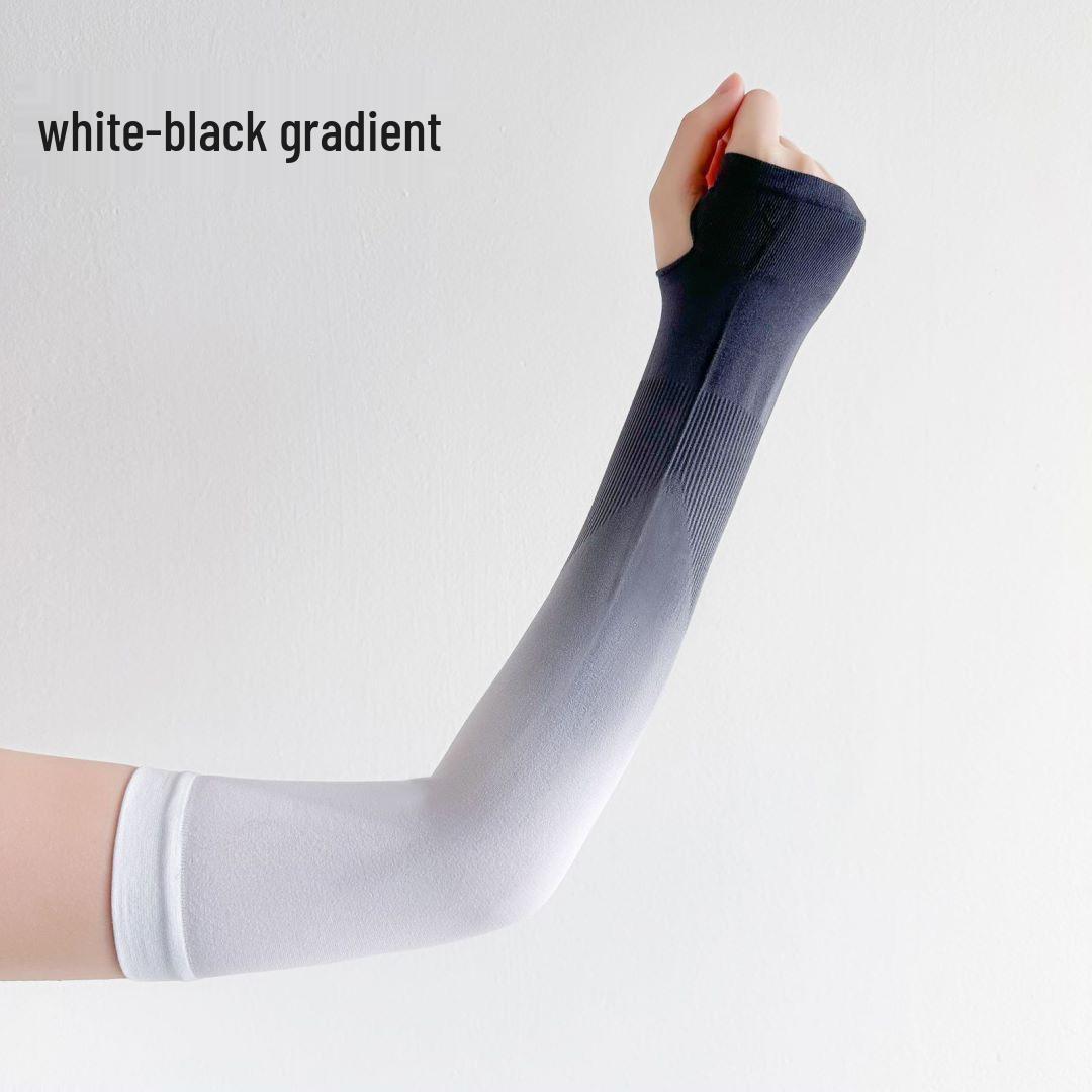 

Gradient UV Protection Ice Silk Sleeves for Men & Women - Korean Style One Size белый/чёрный