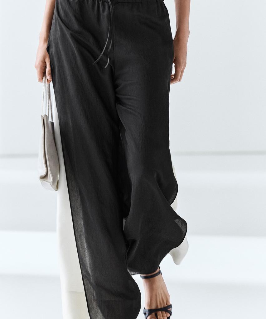 Masimodutti Fluid Pintuck Wide Leg Pants