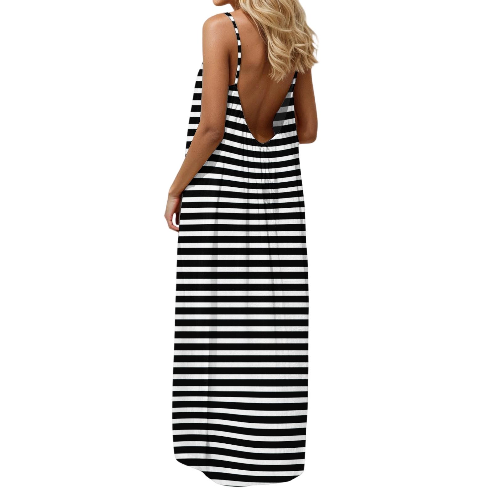 Women s casual fashionable striped checkered printed dress XXXXL чёрный