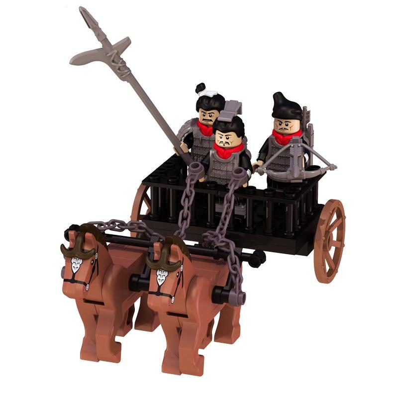 MOC Mittelalterliche Streitwagen Kutsche Elefanten Soldat Plastik Lernspielzeug Mini Bausteine Spielzeug für Jungen Kinder Mädchen