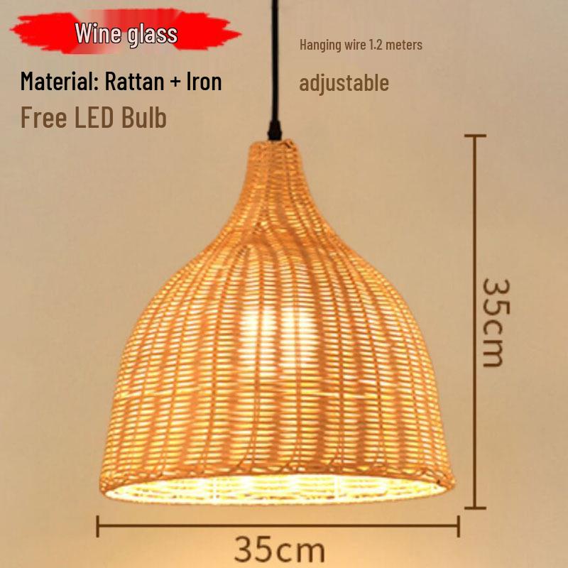 Zen-Inspired Bamboo Rattan Chandelier: Hand-Woven Wabi-Sabi Lighting for Homes and Hotels