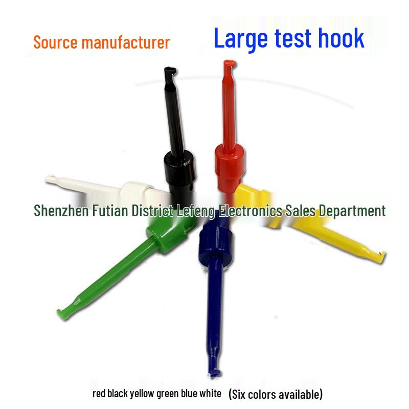 Large Test Hook Circuit Probe with Conductive Spring Hook and Meter Clip