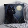 1pc Mysterious Moonlight Cat Pillowcase, Soft and Comfortable Polyester Short Plush Fabric, Single-sided Print, Does Not Include Pillow Insert, 44.96*