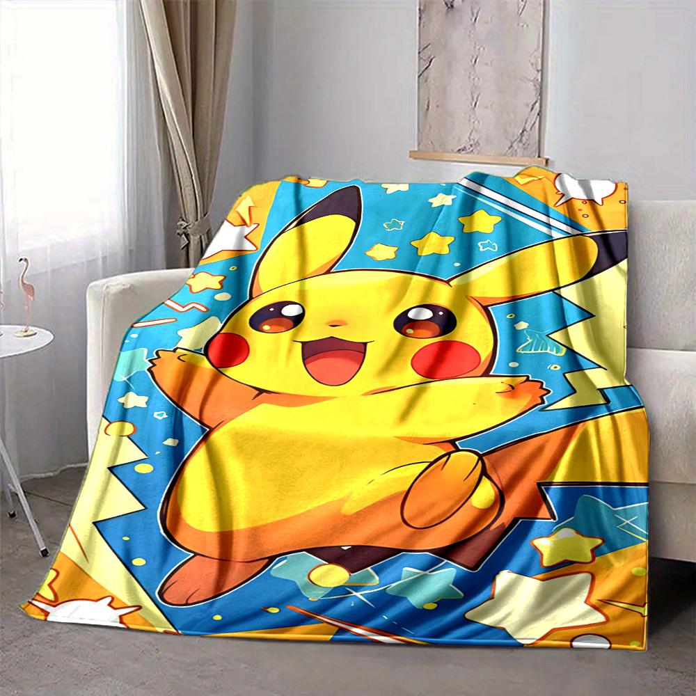 1pc Pikachu Star Flannel Blanket, Soft Skin Friendly with Digital Printing, Various Sizes Available for Family, Friends, Birthday