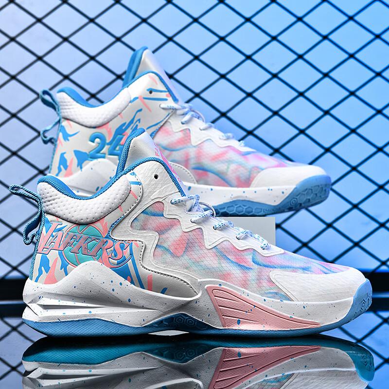 Kobe Basketballschuhe, Herren-High-Top-Sneaker, strapazierfähig, für Kinder mittleren Alters, Sommer-Sneaker aus Mesh, rutschfest, atmungsaktiv, für Jungen und Teenager