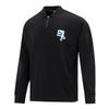 Embroidered Vintage Sports Long Sleeve Polo Shirt Men Tops Black 536075-01