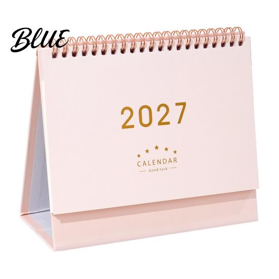 Planlama için Masa Takvimi 2027 Takvimi Ayaklı Çevirmeli Masaüstü Minimalist Altın Folyo Kapak Kırtasiye Günlük Görevler Aylık Planlayıcı Kalın Kağıt