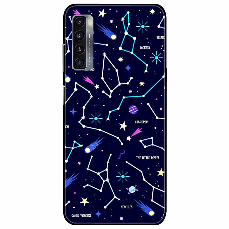 For TCL 20L Plus Case 20L+ Silicone Soft Shockproof TPU Back Cover for TCL 20S 20L Case Black Bumper Painted Funda TCL20S Capa