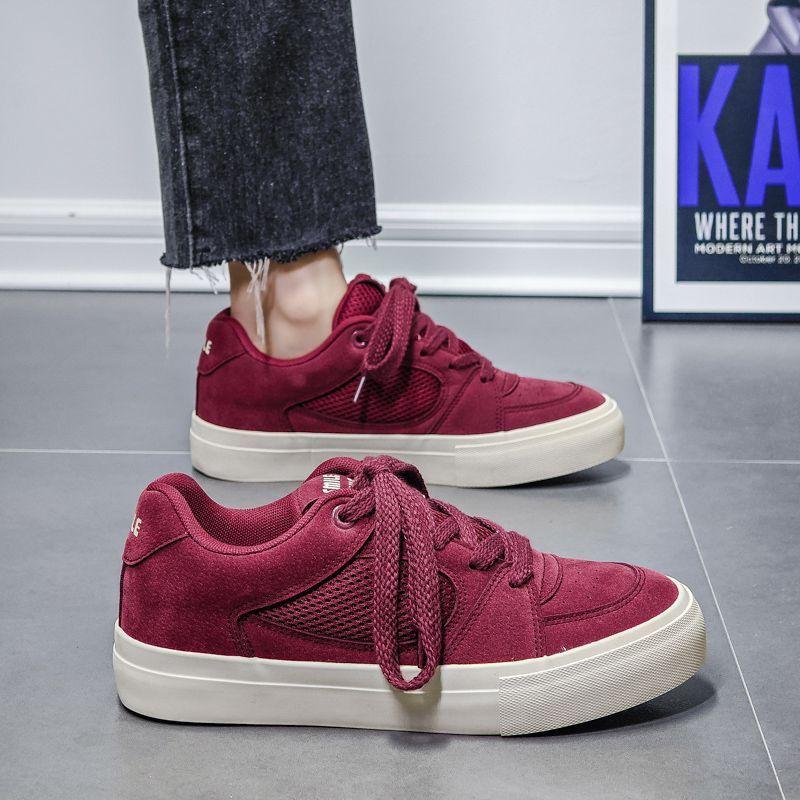 

Кеды мужские весна новые мужские туфли спортивные и повседневные туфли универсальные нишевые трендовые парусиновые туфли 39 красный