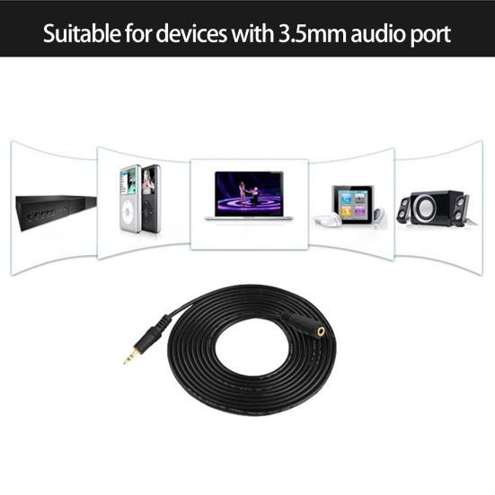 Audio Cable Anti-interference Stable Transmission High-Performance Plug Play Stereo Sound Audio Transfer 3.5mm Male to Female Audio Extension Cable