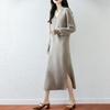 Women Sweater Dress 100% Wool MODERN NEW SAGA V-neck Knit Long Pullover Winter Jumpers Wool Long Dress Female