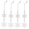 4pcs Transparent Christmas Snowflake Icicle Pendants  New Year Gift Decoration